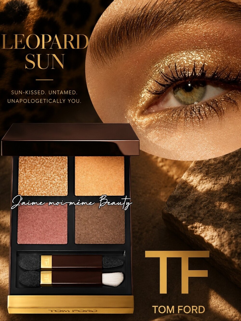 Tom Ford Leopard Sun Eyeshadow Quad SHIMMER MATTE PINK PEACH GOLD BROWN
